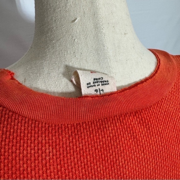 Free People • Damsel Snap Button Cuff Thermal Tomato Red Orange L RARE - Picture 11 of 11